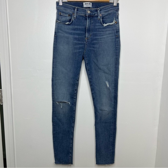 AGOLDE Sophie High Rise Distressed Pentacle Wash Jeans - Picture 2 of 5